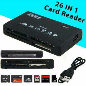 Flash Memory Cards |   All in One Memory Card Reader USB External SD Mini Micro M2 MMC XD Fast black_black Drives & Storage Black + Black