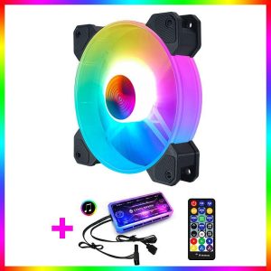 More PC Accessories |   Adjustable Computer Cooling Fan Quiet 120mm RGB Fan PC Case Fan Cooler RGB Cooler Fans for Computer Cooler with Controller 1 fan + 1 standard controller Computer Peripherals 1 fan + 1 standard controller