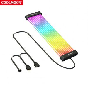 More PC Accessories |   COOLMOON ARGB LED Strip Light Fits 8PIN 24PIN Power Cables DIY Lamp Bar Light Strip C200EX Black Computer Peripherals C200EX black