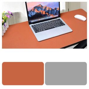 More PC Accessories |   Double Sided Desk Mousepad Extended Waterproof Microfiber Gaming Keyboard Mouse Pad for Office Home School Brown + light gray_Size: 120×60 Computer Peripherals Brown + light gray + Size: 120x60