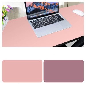 More PC Accessories |   Double Sided Desk Mousepad Extended Waterproof Microfiber Gaming Keyboard Mouse Pad for Office Home School Pink + hibiscus purple_Size: 30×25 Computer Peripherals More PC Accessories