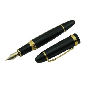 More PC Accessories |   Jinhao Vivid Black Fountain Pen with Gold Trim for Office Writing Black + Gold Computer Peripherals Black + Gold