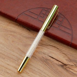 More PC Accessories |   Metal Crystal Signature Pen Office Stationery Multi-color Delicate Pen Gift Imitation gold_1.0mm Computer Peripherals Imitation gold + 1.0mm