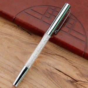 More PC Accessories |   Metal Crystal Signature Pen Office Stationery Multi-color Delicate Pen Gift Silver plating_1.0mm Computer Peripherals More PC Accessories