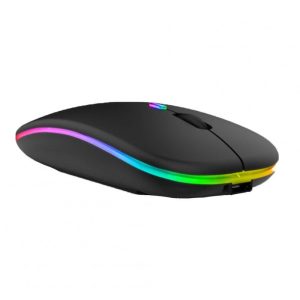 Mouse + Keyboard |   2.4g Wireless Mouse Usb Rechargeable Bluetooth-compatibel Rgb Silent Ergonomic Mouse With Backlight Compatible For Laptop Ipad black Computer Peripherals Black