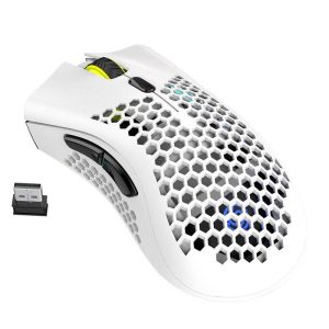 Mouse + Keyboard |   2.4GHz Wireless Mouse USB Rechargeable 1600DPI Adjustable Hollow Out Honeycomb RGB Optical Mouse Gamer Mice white Computer Peripherals Mouse + Keyboard