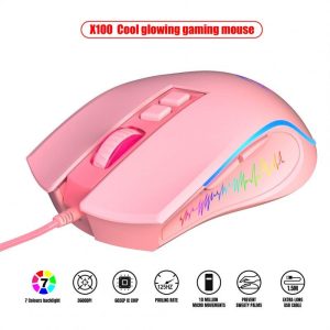 Mouse + Keyboard |   X100 Wired Optical Mouse Colorful Luminous 1200-1800-2400-3600dpi Adjustable E-sports Office Mouse Computer Peripherals Mouse + Keyboard