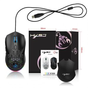 Mouse + Keyboard |   X300 Computer Mouse Wired Ergonomic 7200DPI 12 RGB Lighting Wired Gaming Mouse Mice For Laptop PC Gamer black Computer Peripherals Black