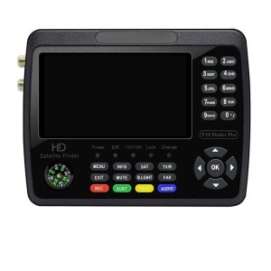 Networking Tools |   V10 Finder Pro Satellite Finder Signal Meter HD 1080p 4.3 inch Lcd H.264/H.265 10 Bit Decoding Black UK Plug Networking Devices Black british gauge