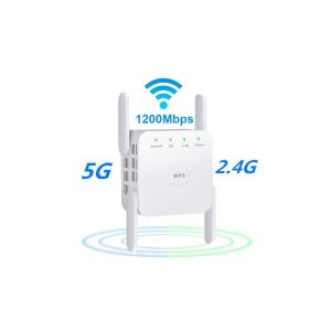 Networking Tools |   WiFi Amplifier 5G 1200Mbps  WiFi Router 2 External Antenna Wifi Range Amplifier Wifi 1200Mbps white British regulations Networking Devices Networking Tools