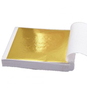 Office Supplies |   100 Pages 24K Gold Leaf Art Design Gold-Plated Frame Decorative Materials Gold Office supplies Gold