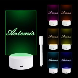 Office Supplies |   Acrylic Note Board Colorful Transparent Luminous Message Small Whiteboard Home Office Desktop Writing Board Colorful + vertical lamp + pen Office supplies Colorful + vertical lamp + pen