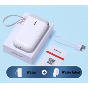 Office Supplies |   D11 Label Printer Manual Hand-held Home Office Use Fast Printing Label Maker (with 1 Roll Of White Label) D11 white Office supplies D11 white