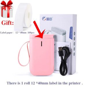 Office Supplies |   D11 Wireless Label Printer Portable Pocket Bluetooth Label Printer Fast Printing Home Office Pink Office supplies Office Supplies