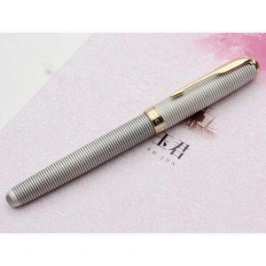 Office Supplies |   Fountain Pen Business Office Practice Calligraphy Writing School Office Name Ink Pens Gift Stationery Silver plaid_Fountain pen-0.5MM straight tip Office supplies Office Supplies