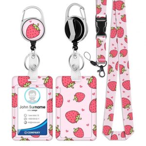 Office Supplies |   ID Badge Holder With Lanyard Retractable Badge Reel Clip ID Protector Bage Clips For Nurse Doctor Teacher Student C Office supplies C