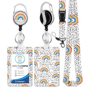 Office Supplies |   ID Badge Holder With Lanyard Retractable Badge Reel Clip ID Protector Bage Clips For Nurse Doctor Teacher Student D Office supplies D