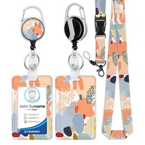 Office Supplies |   ID Badge Holder With Lanyard Retractable Badge Reel Clip ID Protector Bage Clips For Nurse Doctor Teacher Student E Office supplies E