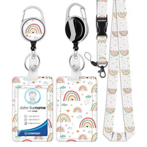 Office Supplies |   ID Badge Holder With Lanyard Retractable Badge Reel Clip ID Protector Bage Clips For Nurse Doctor Teacher Student H Office supplies H