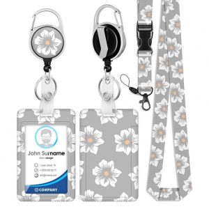 Office Supplies |   ID Badge Holder With Lanyard Retractable Badge Reel Clip ID Protector Bage Clips For Nurse Doctor Teacher Student J Office supplies J