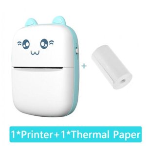 Office Supplies |   Mini Thermal  Printer Portable Wireless Bluetooth-compatible 200dpi Label Printer Memo Problem Printer blue Office supplies Blue