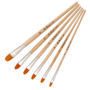 School Supplies |   6PCS Oil Paint Brush Different Size Nylon Hair Brushes for Colorful Water Painting Art Paint Tool Office supplies 6pcs/set