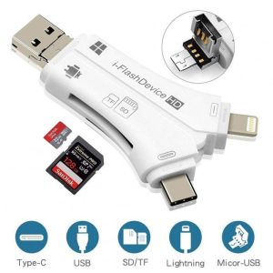 USB Flash Drives |   Card Reader 4-1 OTG Multi-function Usb for Iphone/ipad/macbook/android/camera white Drives & Storage USB Flash Drives