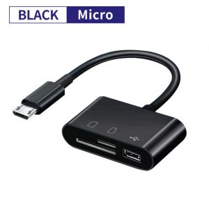 USB Flash Drives |   Usb Type C Card Reader Data Transfer Adapter Micro Interface Android Phone Computer Multi-function Otg/sd/tf Card U Disk Card Reader black Drives & Storage Black