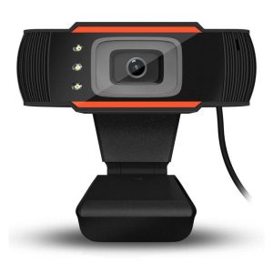 Webcams |   3LEDs Web Camera 12MP 720P HD Webcam USB Camera with Microphone for Computer PC Laptop Orange Computer Peripherals Orange