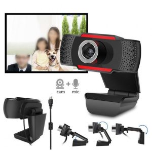 Webcams |   USB Web Camera HD Computer Camera Webcams Built-In Sound-absorbing Microphone Black 720P Computer Peripherals Black 720P