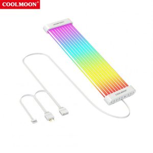 More PC Accessories |   COOLMOON ARGB LED Strip Light Fits 8PIN 24PIN Power Cables DIY Lamp Bar Light Strip C200EX White Computer Peripherals C200EX white