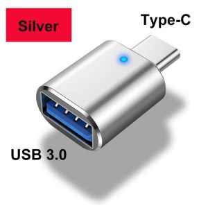 USB Flash Drives |   Type-c To USB3.0 OTG Adapter Rechargeable U Disk Card Reader Compact Portable Adapter For Many Devices silver Drives & Storage Silver