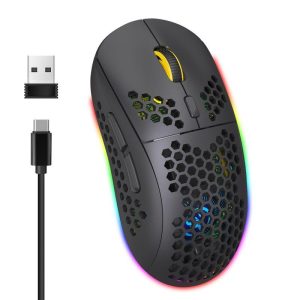 Mouse + Keyboard |   2.4g Wireless  Mouse Rgb Luminous Wireless Gaming Type-c Rechargeable Mouse black Computer Peripherals Black