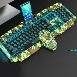 Mouse + Keyboard |   Gaming Keyboard Mouse Suit 0.9 Camouflage Computer Peripherals Camouflage + 0.9