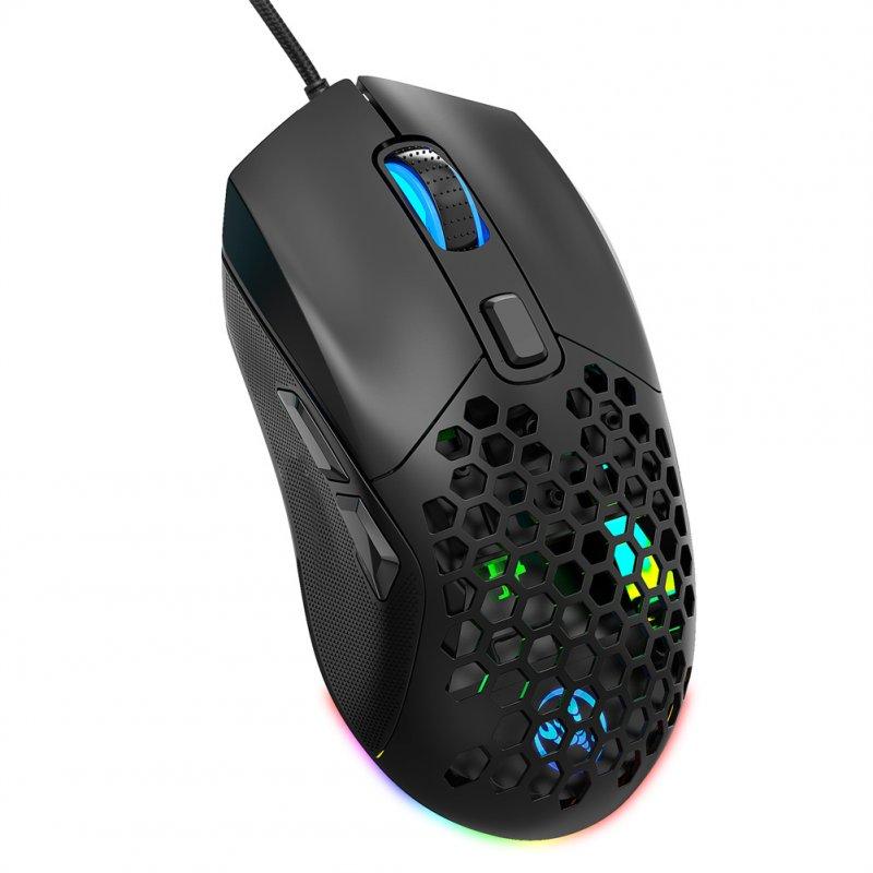 Mouse + Keyboard |   Wire Control Gaming Mouse RGB Backlight 7200dpi Adjustable Lightweight Mouse With Interchangeable Back Cover black Computer Peripherals Black